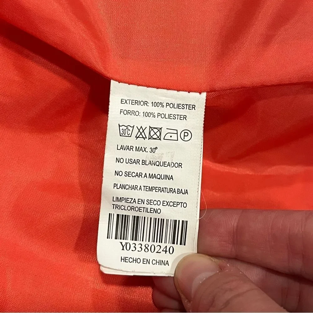 New Saks Coral Pink Anorak Water Resistant Windbreaker Jacket Size Small